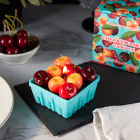 Southlake Gifts Cherry Basket Candle with colorful cherry wax melts and gift-ready box, a cute novelty fruit candle and unique gift for cherry lovers.