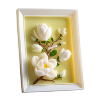 Southlake Gifts framed Magnolia Floral Candle in a white background.