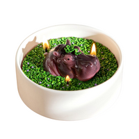 Southlake Gifts Hippo Candle in white bowl, handmade soy wax animal candle with floral moss fougère fragrance, whimsical décor gift