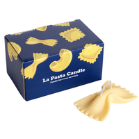 Southlake Gifts La Pasta Candle Collection packaging, handmade Farfalle pasta candle bow-tie wax design with vanilla scent in gift box