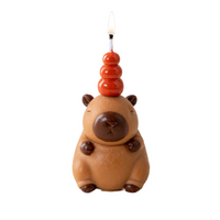 Southlake Gifts Capybara Candle lit, handmade fruity scented animal candle with signature orange topper, whimsical décor for calm and gifting