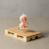 Colorful Sprinkle Candy Number 1 Candle from Southlake Gifts.