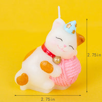 The size of a Lucky Cat Candle is 2.75 inches that is perfect for your home.