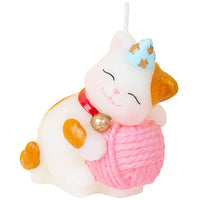 A cute Lucky Cat Candle with a white background.