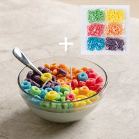 Southlake Gift Fruit Loops Cereal Candle Bowl with Metal Spoon plus the 12 oz froot loops cereal embeds wax melt only booster pack.