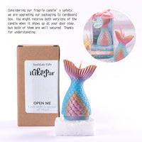 Southlake Gifts Metallic Mermaid Tail Candle with box.