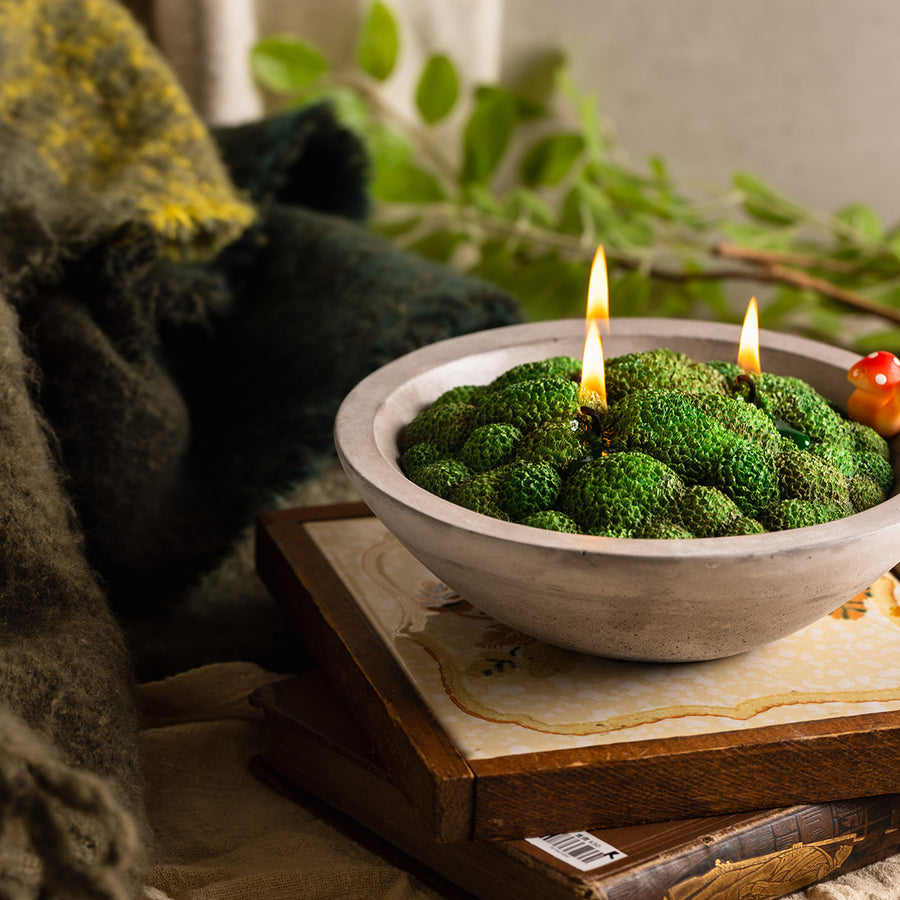 Grass Moss Scented Candle Bowl Home Decoration