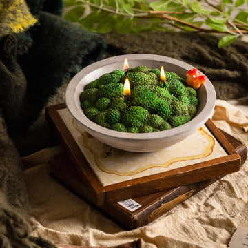 Grass Moss Scented Candle Bowl Home Decoration