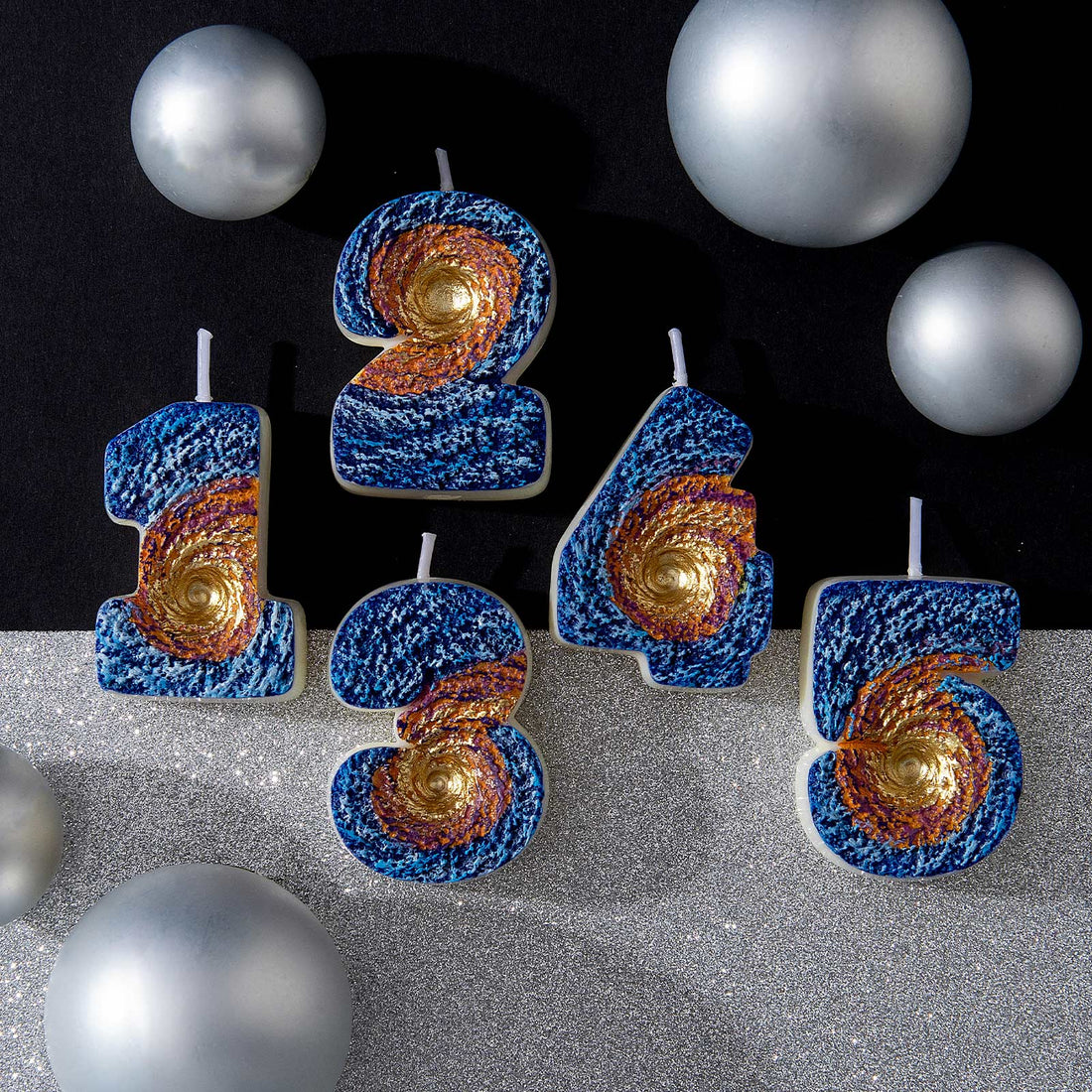 Galaxy Wormhole Number Candle from Southlake Gifts number 1, 2, 3, 4, 5