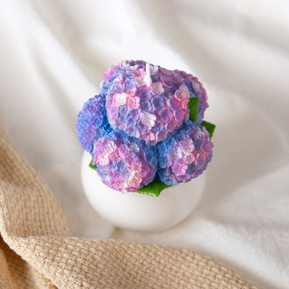 Realistic Hydrangea Candle, perfect for enhancing your home decor or as a thoughtful gift - Southlake Gifts