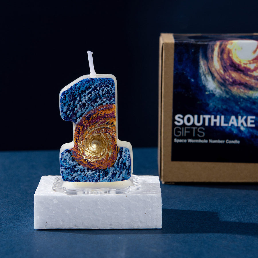 Galaxy Wormhole Candle Number 1 from Southlake Gifts