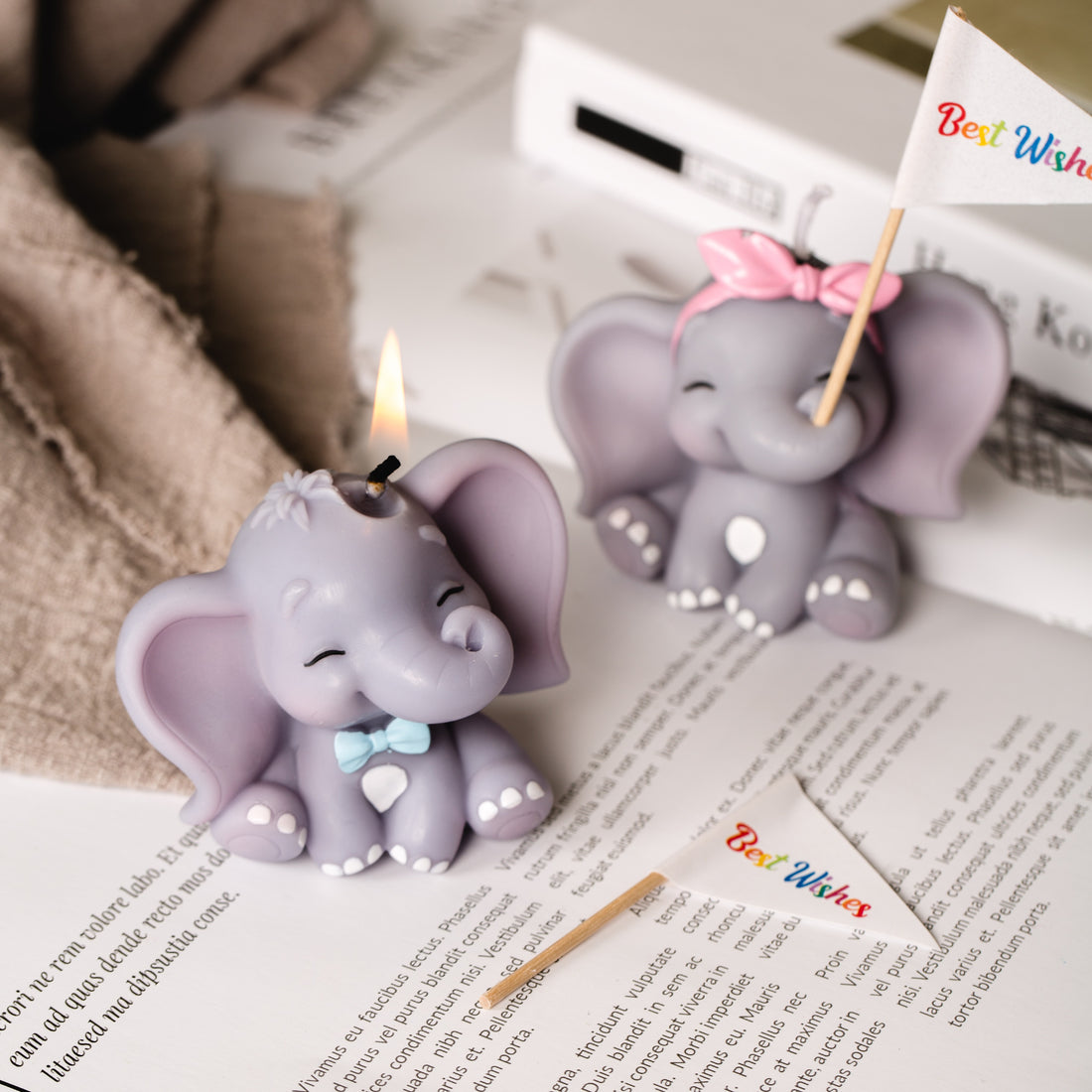 Baby Elephant Candle