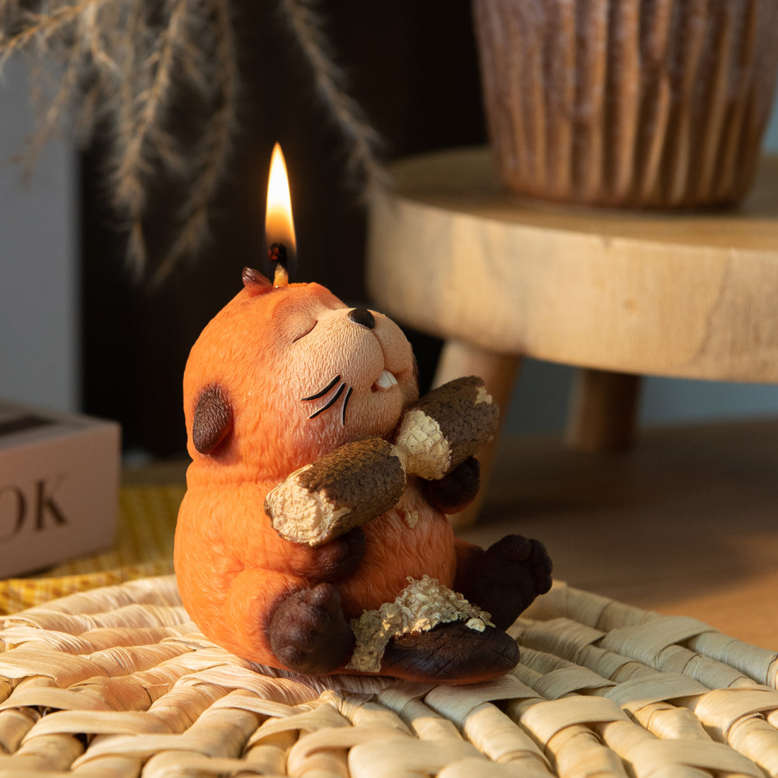 Southlake Gifts Busy Beaver Candle, a handmade novelty animal candle that adds playful charm to shelves, coffee tables, and cozy home décor.