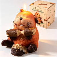 Southlake Gifts Busy Beaver Candle with gift-ready packaging, a handmade cute animal candle perfect for gifting, novelty home décor, and beaver lovers.