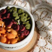 Detail view of colorful wax fish melts inside Southlake Gifts Fish & Crackers Candle Bowl, realistic handmade candle art ideal for gifting or brightening your home.