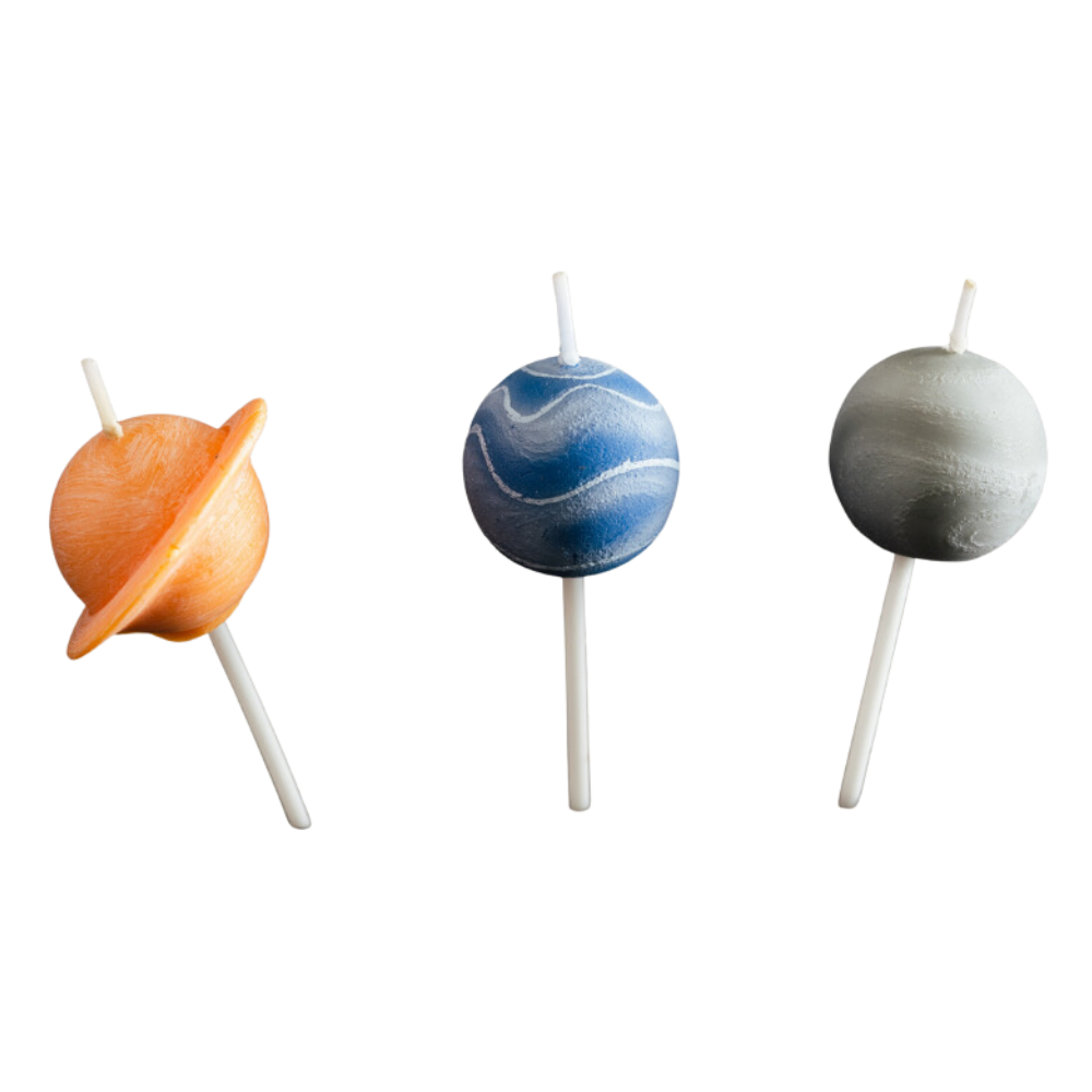 Galaxy Planet Candle in white back groud