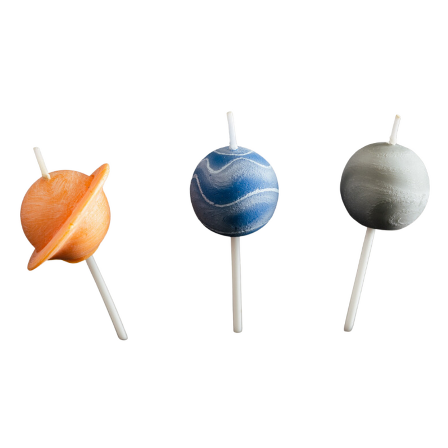 Galaxy Planet Candle in white back groud