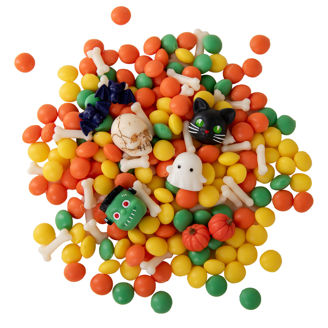 Southlake Gifts Halloween wax melts spooky mix unscented 6 oz pack with skull, ghost, pumpkin, cat, Frankenstein, bones, and colorful candy shapes