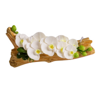 Southlake Gifts Orchid Arrangement Candle with lifelike white orchids and green buds, artisan soy wax floral candle centerpiece, novelty home décor gift.