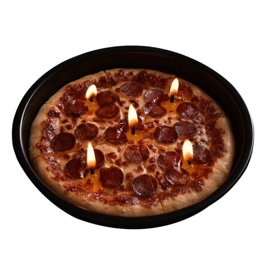 Pizza candle with white background