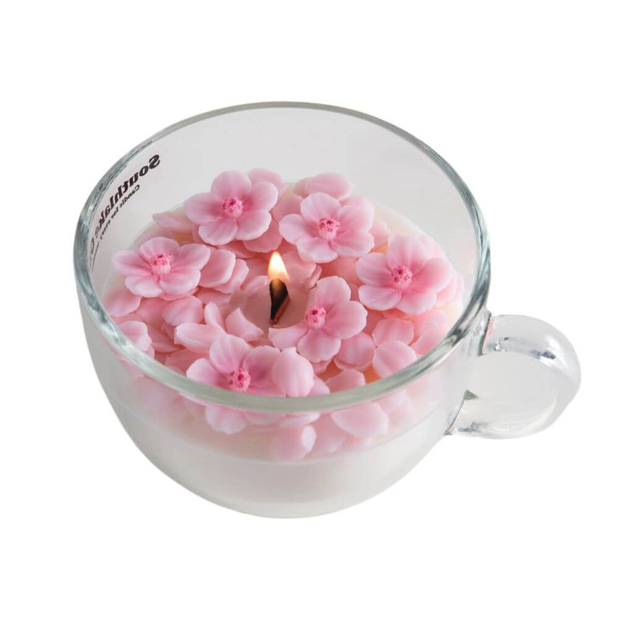 Romantic Sakura Cup Scented Candle for Birthday Gift Wedding Favor