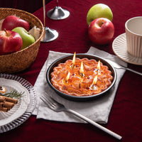Southlake Gifts Apple Pie Candle – unique food-shaped candle centerpiece with pie tin and tart apple fragrance.
