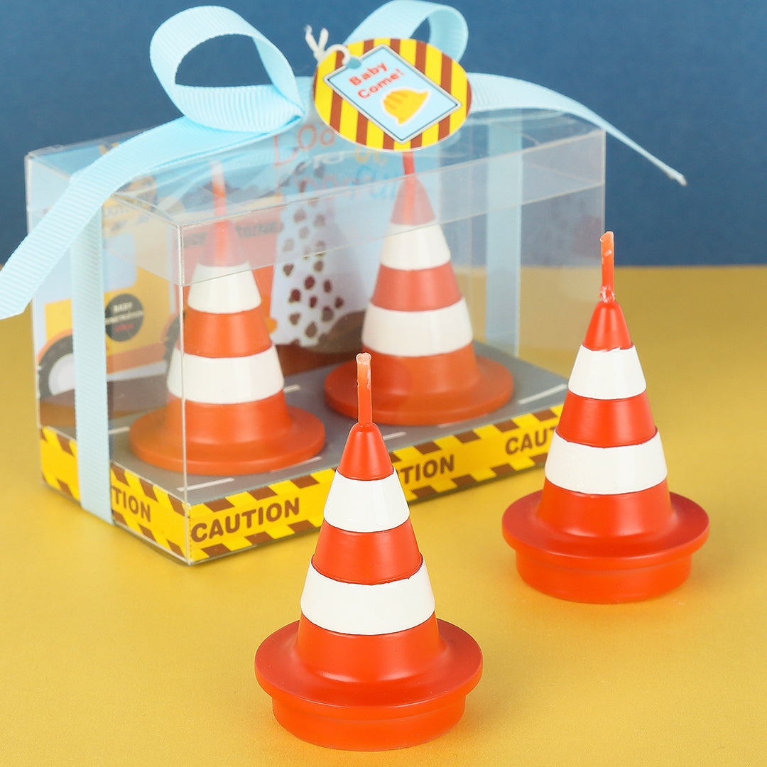 Four Traffic Cone Candles from Southlake Gifts.