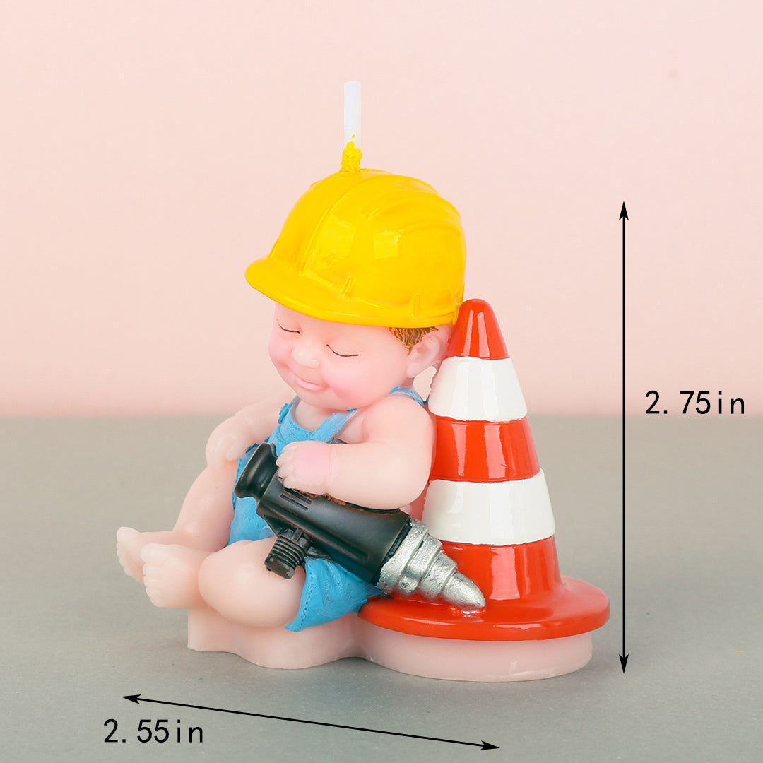 The size of a Baby in Engineer Suit Candle.
