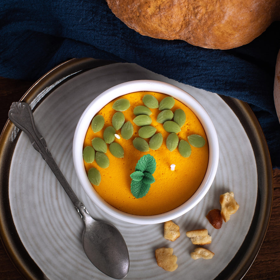 The best way to freshen up your home using our Pumpkin Soup Bowl Scented Candle.