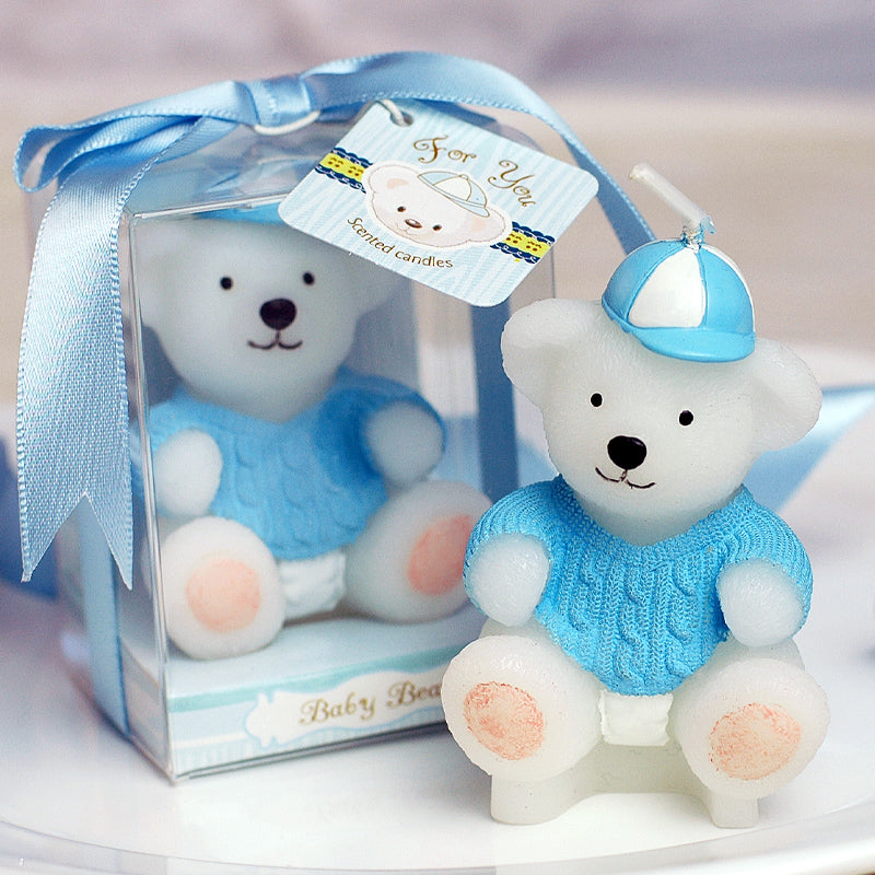 Add these two cute Baby Blue Bear Candle from Southlake Gift on your special day.