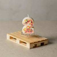 Colorful Sprinkle Candy Number 2 Candle from Southlake Gifts.