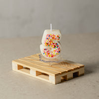 Colorful Sprinkle Candy Number 5 Candle from Southlake Gifts.