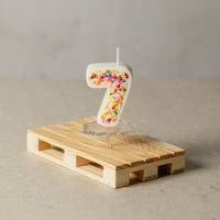 Colorful Sprinkle Candy Number 7 Candle from Southlake Gifts.