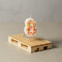 Colorful Sprinkle Candy Number 8 Candle from Southlake Gifts.