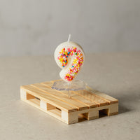 Colorful Sprinkle Candy Number 9 Candle from Southlake Gifts.