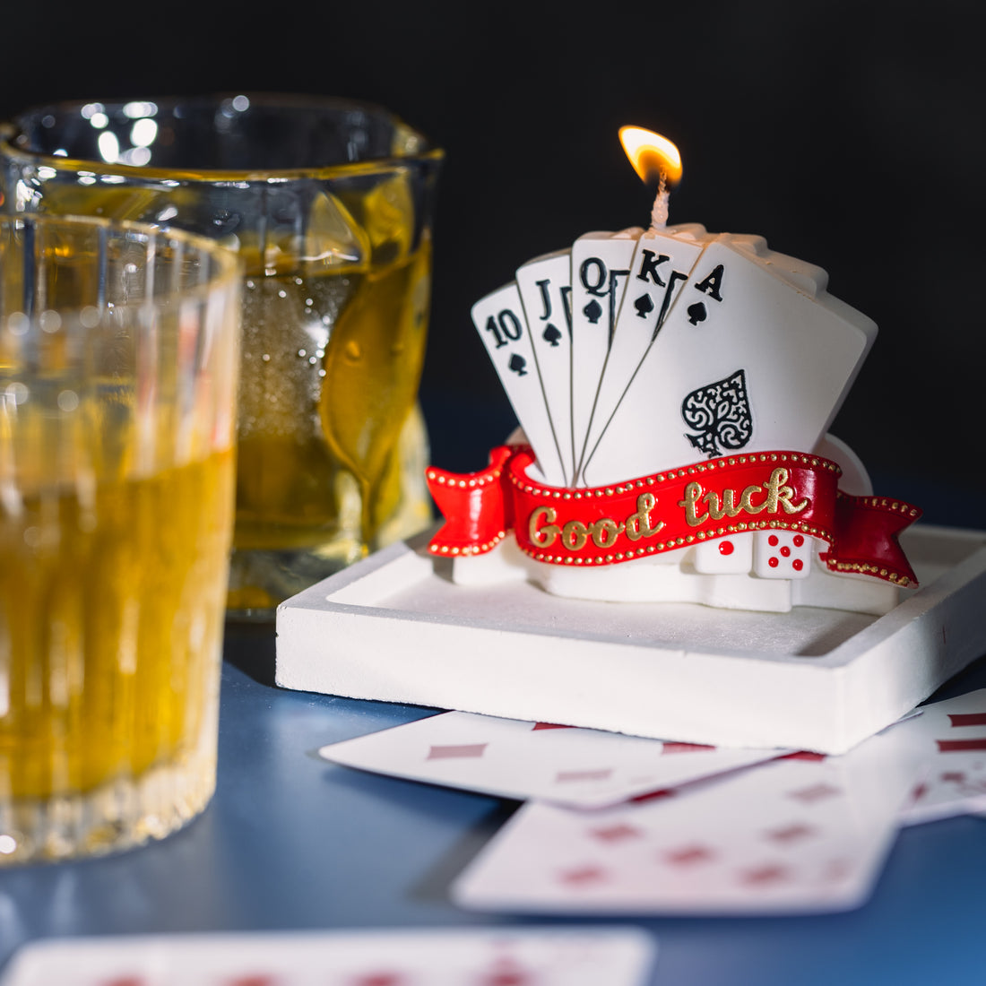 Let us decorate your home with this Lucky Poker Candle.