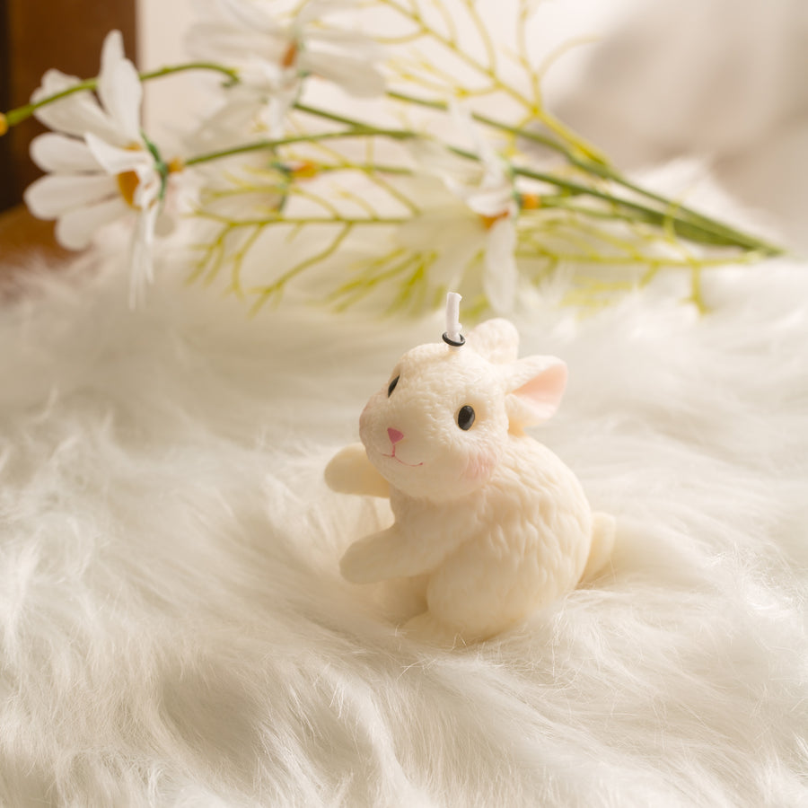 Create a cozy atmosphere with our Blushing Bunny Candle.
