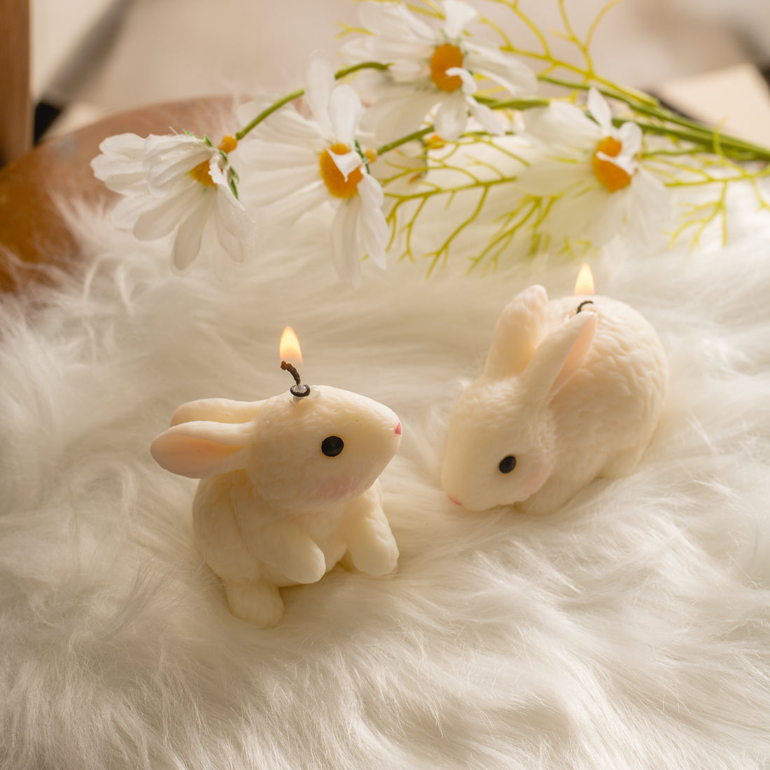 Lighting up blush bunny candle from Southlake Gifts