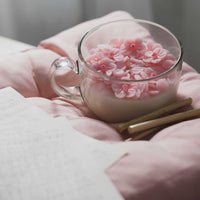 Romantic Sakura Cup Scented Candle for Birthday Gift or a wedding.