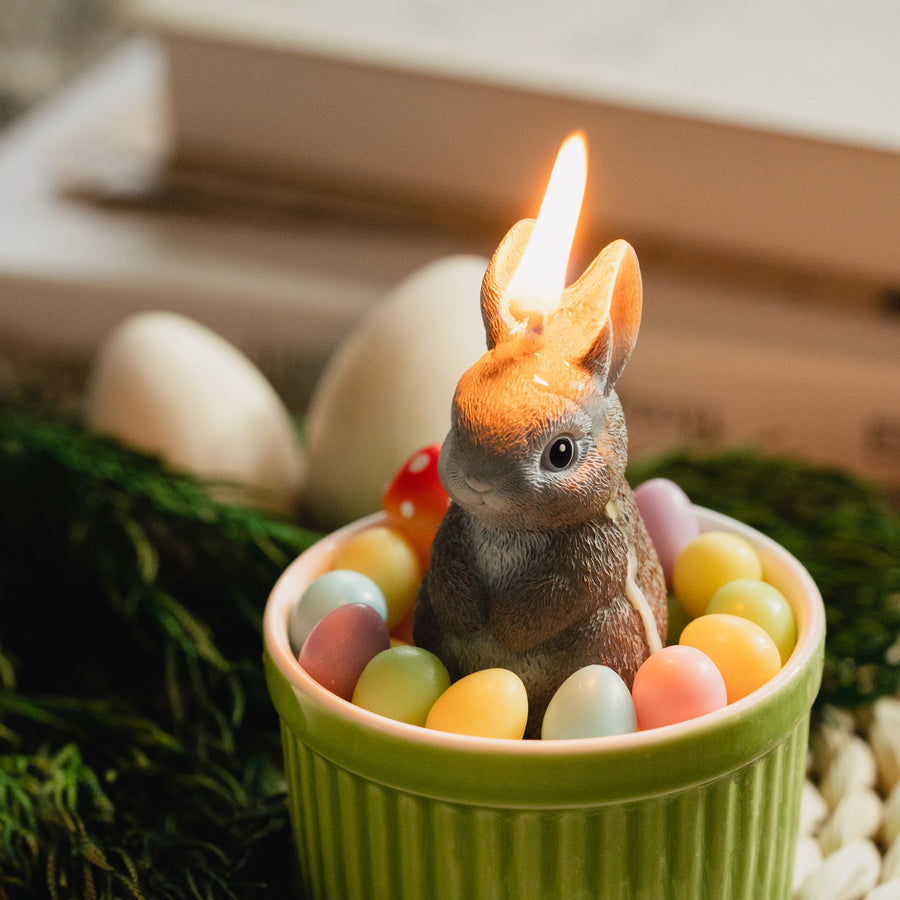 A cute Aromatherapy Candle Bowl Easter Rabbit.