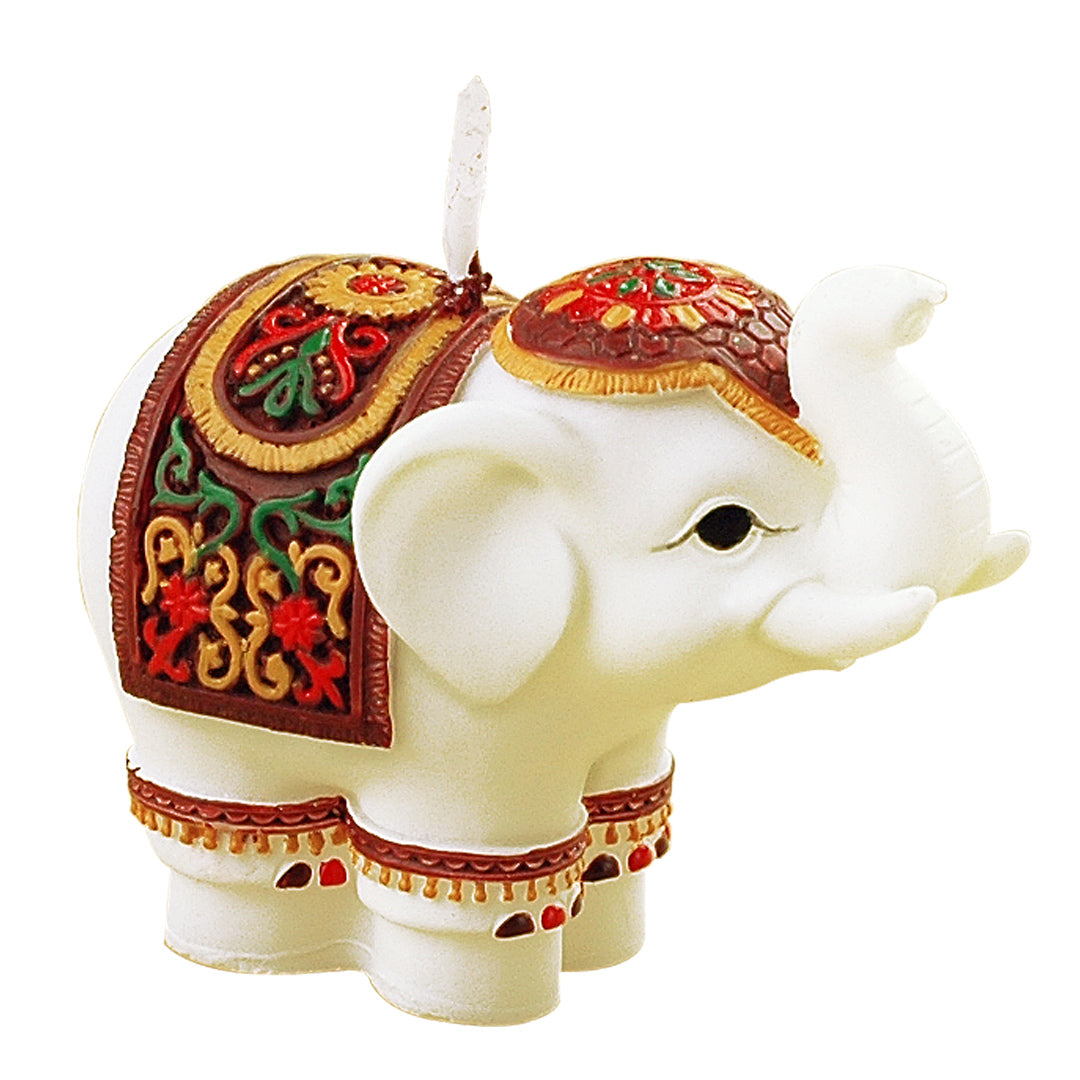 A white background with this cute little Lucky Elephant Candle.