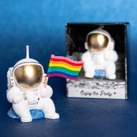 A Spaceman Coloured Flag Candle from Southlake Gifts.