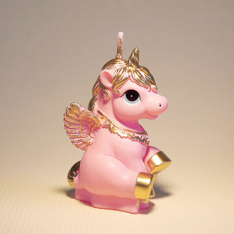 Side details of Pink Unicorn Candle.